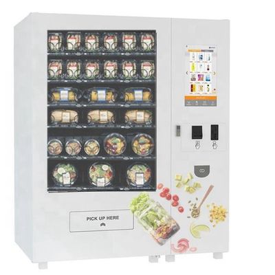 Touch Screen Refrigerated Salad Vending Machine, Makanan Sehat Vending Locker Dengan Lift